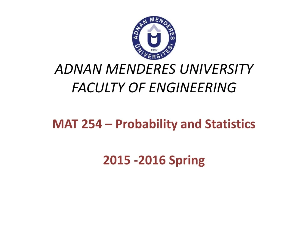 adnan menderes university faculty of engineering