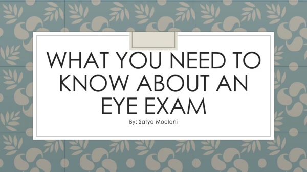 What you need to know about an Eye Exam