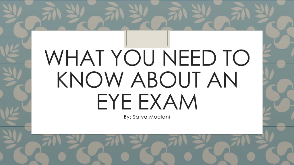 what you need to know about an eye exam