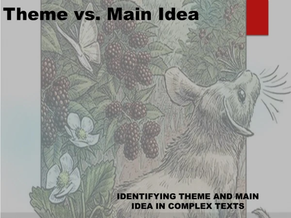 Theme vs. Main Idea