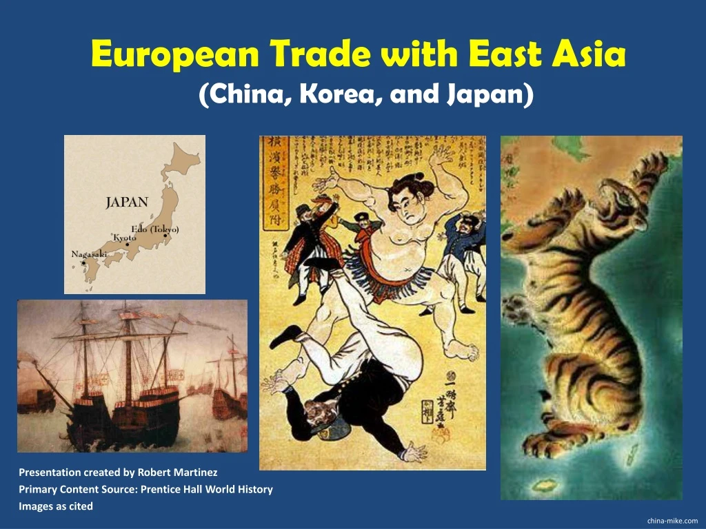 european trade with east asia china korea and japan