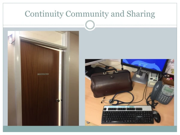 Continuity Community and Sharing