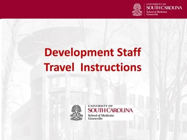 Development Staff Travel Instructions
