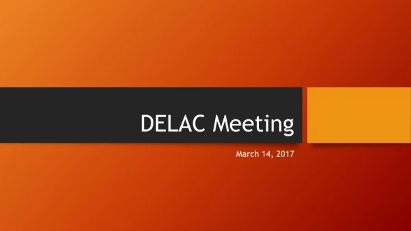 DELAC Meeting