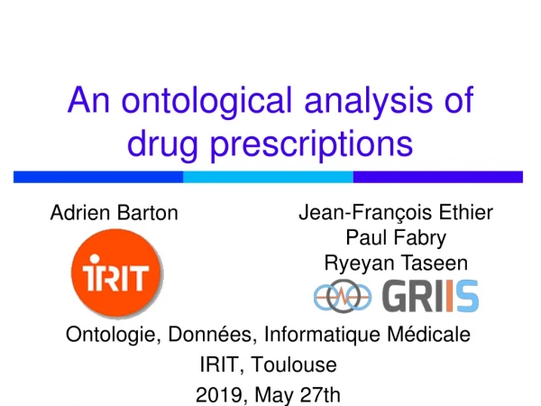 An ontological analysis of drug prescriptions