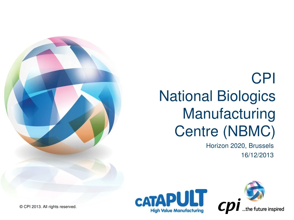 cpi national biologics manufacturing centre nbmc