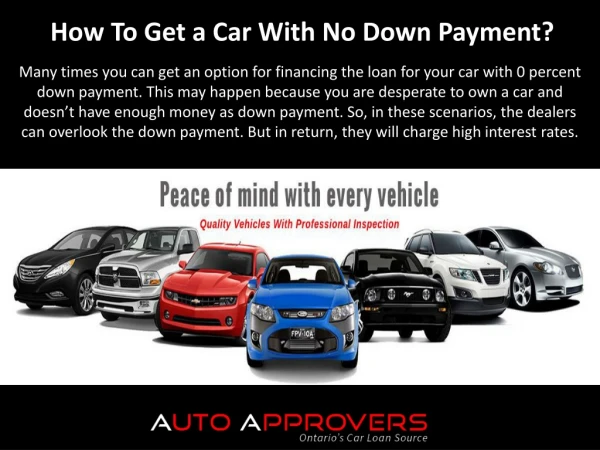 How To Get a Car With No Down Payment