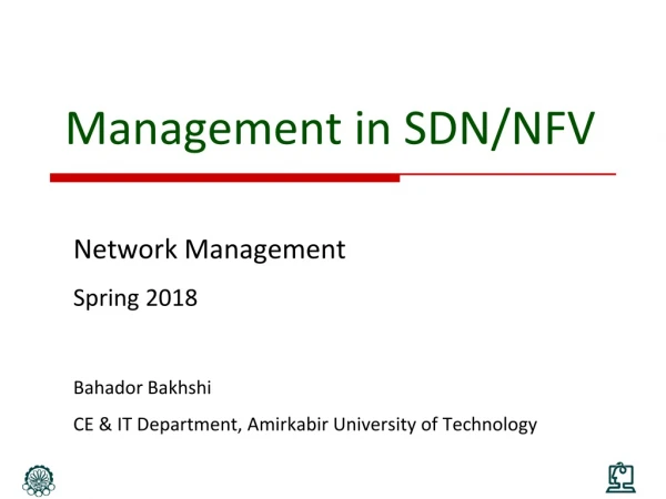 Management in SDN/NFV