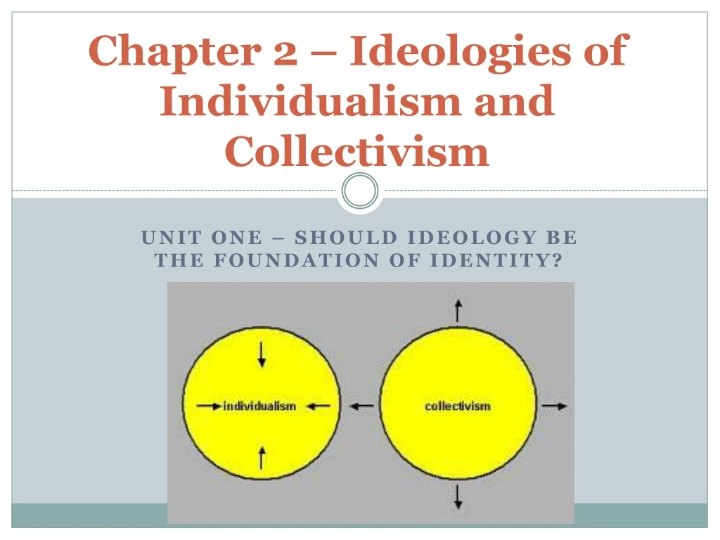 chapter 2 ideologies of individualism and collectivism