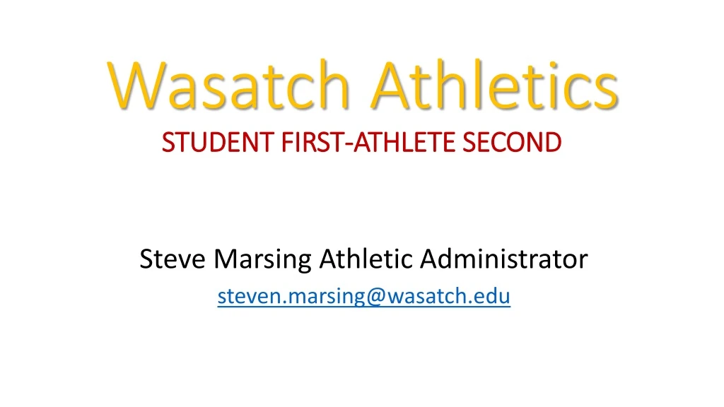 wasatch athletics student first athlete second