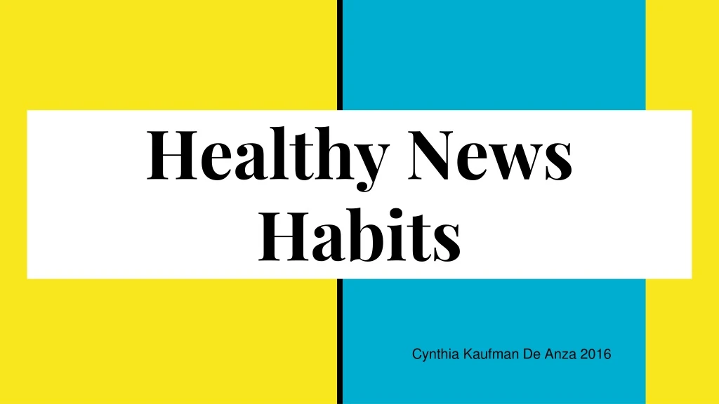 healthy news habits