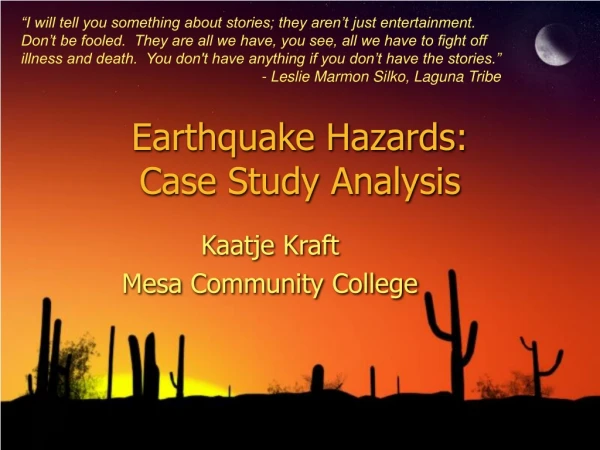 Earthquake Hazards: Case Study Analysis