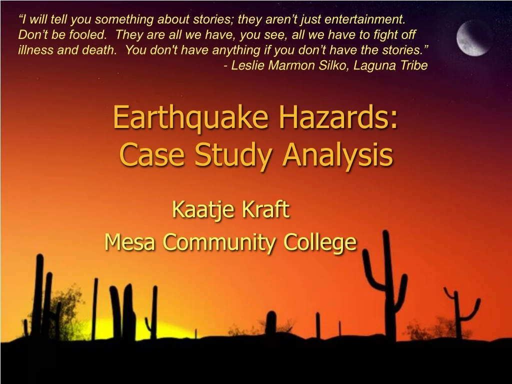 earthquake hazards case study analysis