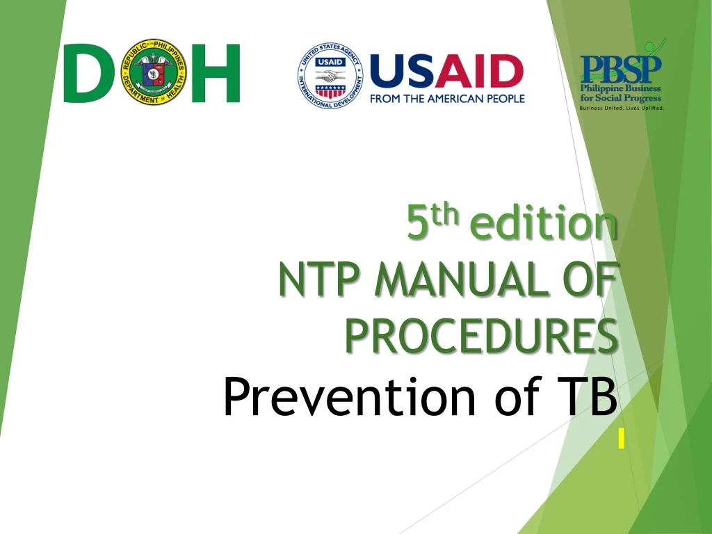 5 th edition ntp manual of procedures prevention of tb