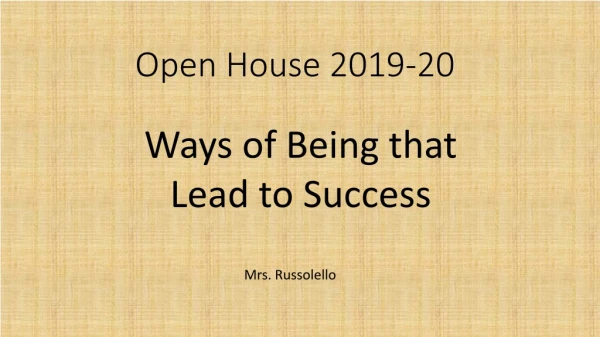 Open House 2019-20