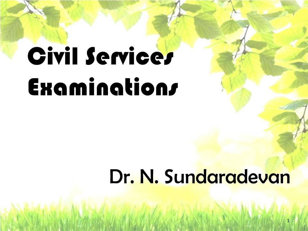 civil services examinations dr n sundaradevan