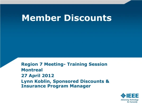 Member Discounts