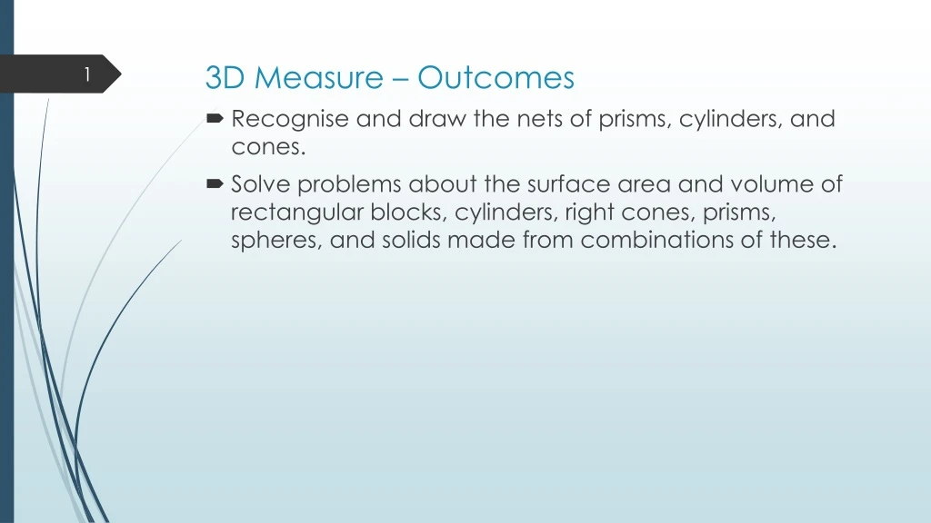 3d measure outcomes