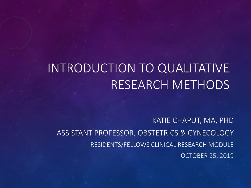 introduction to qualitative research methods