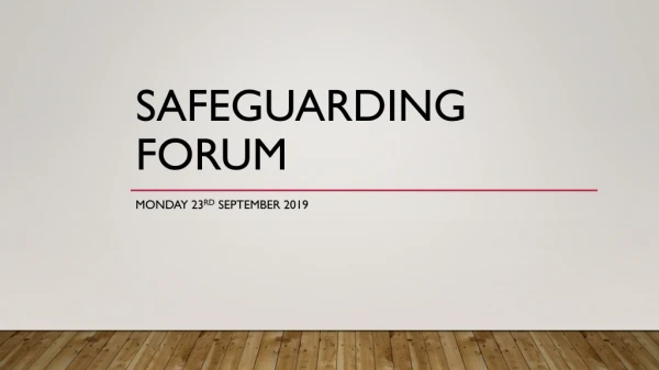 Safeguarding Forum