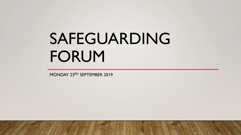 safeguarding forum