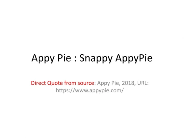 Appy Pie : Snappy AppyPie
