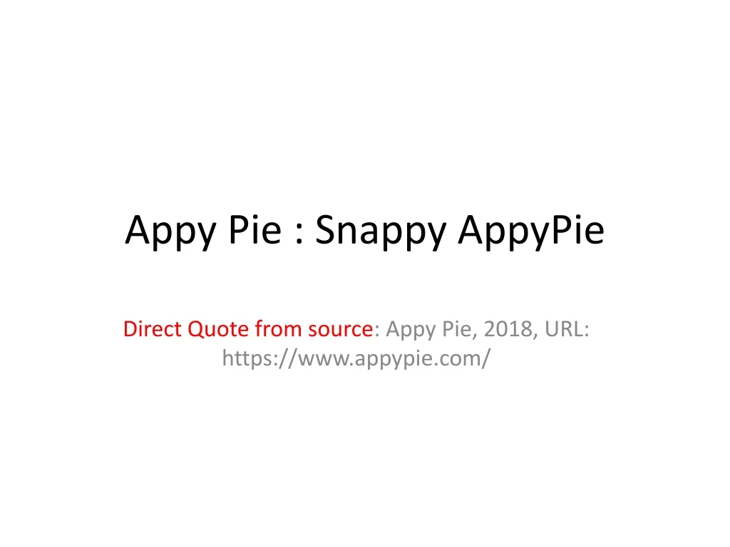 appy pie snappy appypie