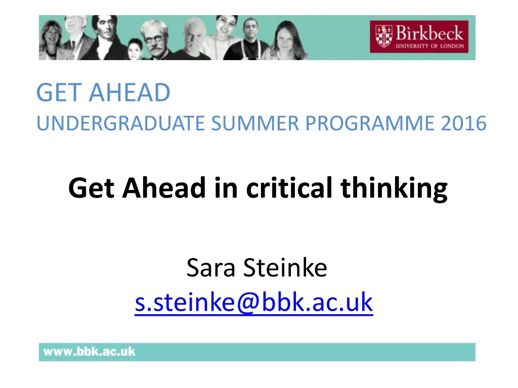 get ahead undergraduate summer programme 2016