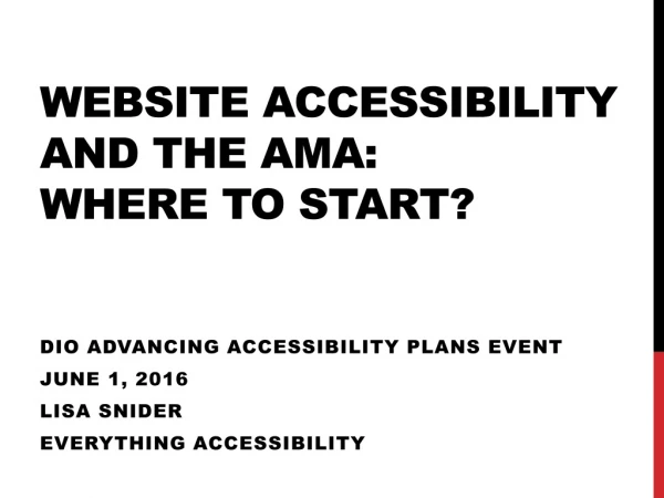 Website Accessibility And The AMA: Where to Start?