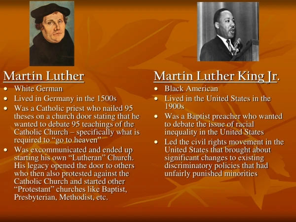 Martin Luther White German Lived in Germany in the 1500s