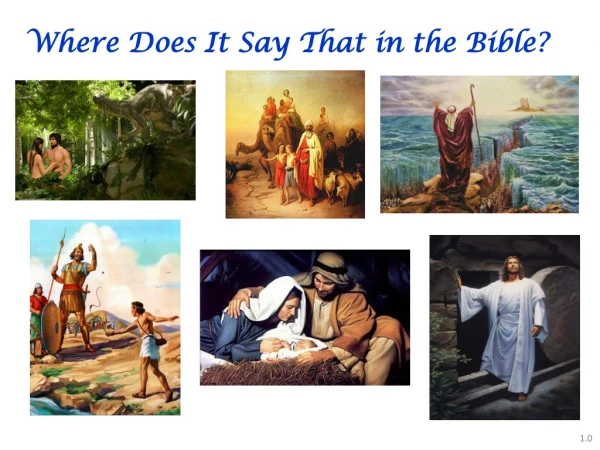 Where Does It Say That in the Bible?