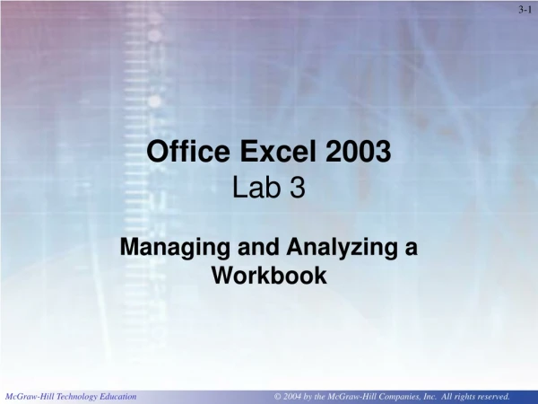 Office Excel 2003 Lab 3