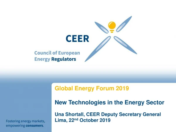 Global Energy Forum 2019 New Technologies in the Energy Sector