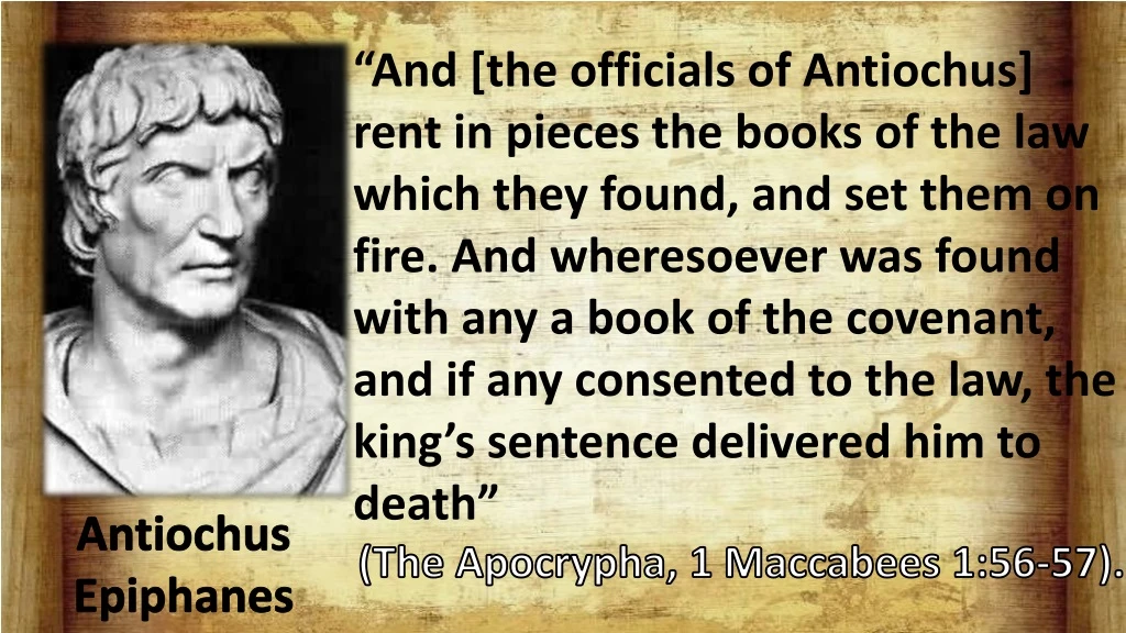 and the officials of antiochus rent in pieces