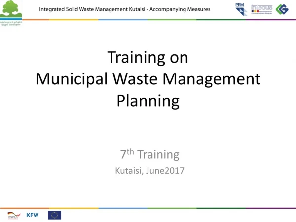 Training on Municipal Waste M anagement Planning