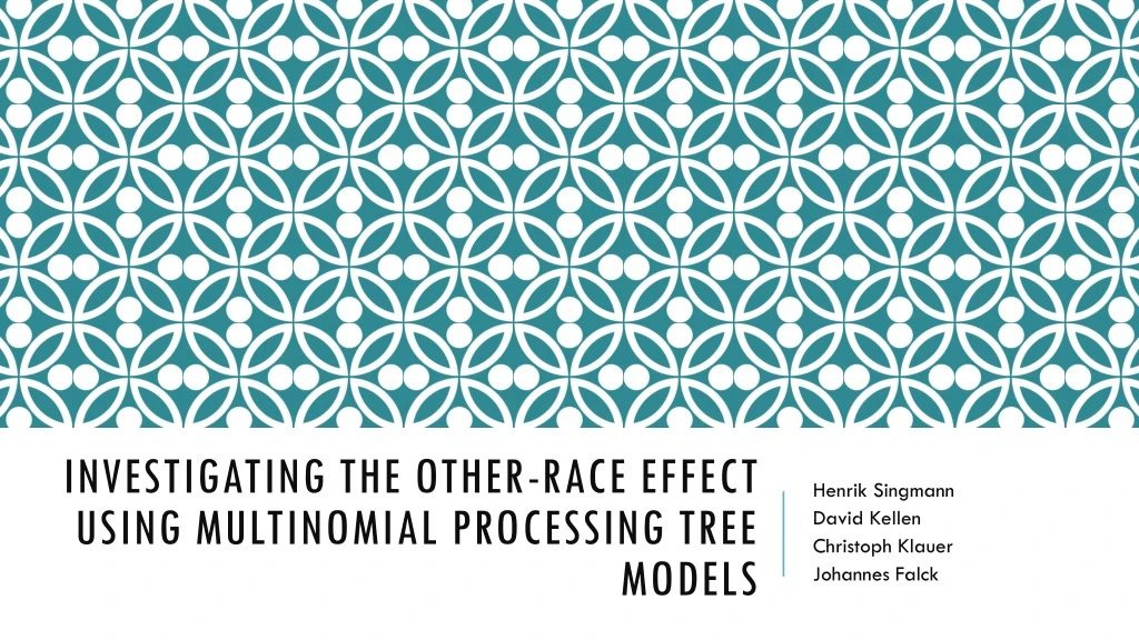 investigating the other race effect using multinomial processing tree models