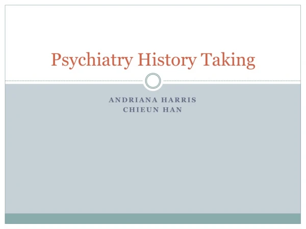 Psychiatry History Taking