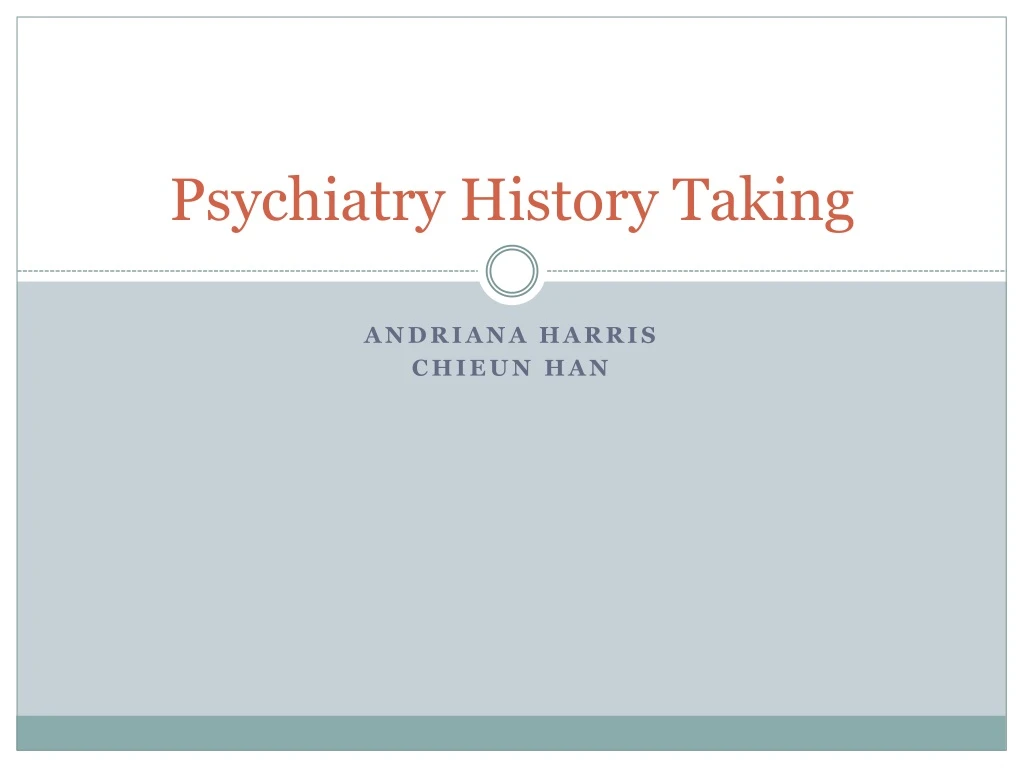 psychiatry history taking
