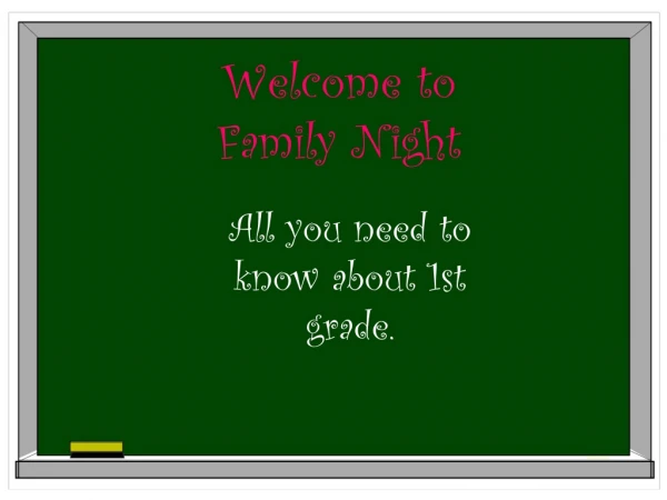 Welcome to Family Night