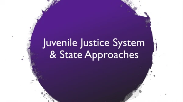Juvenile Justice System &amp; State Approaches