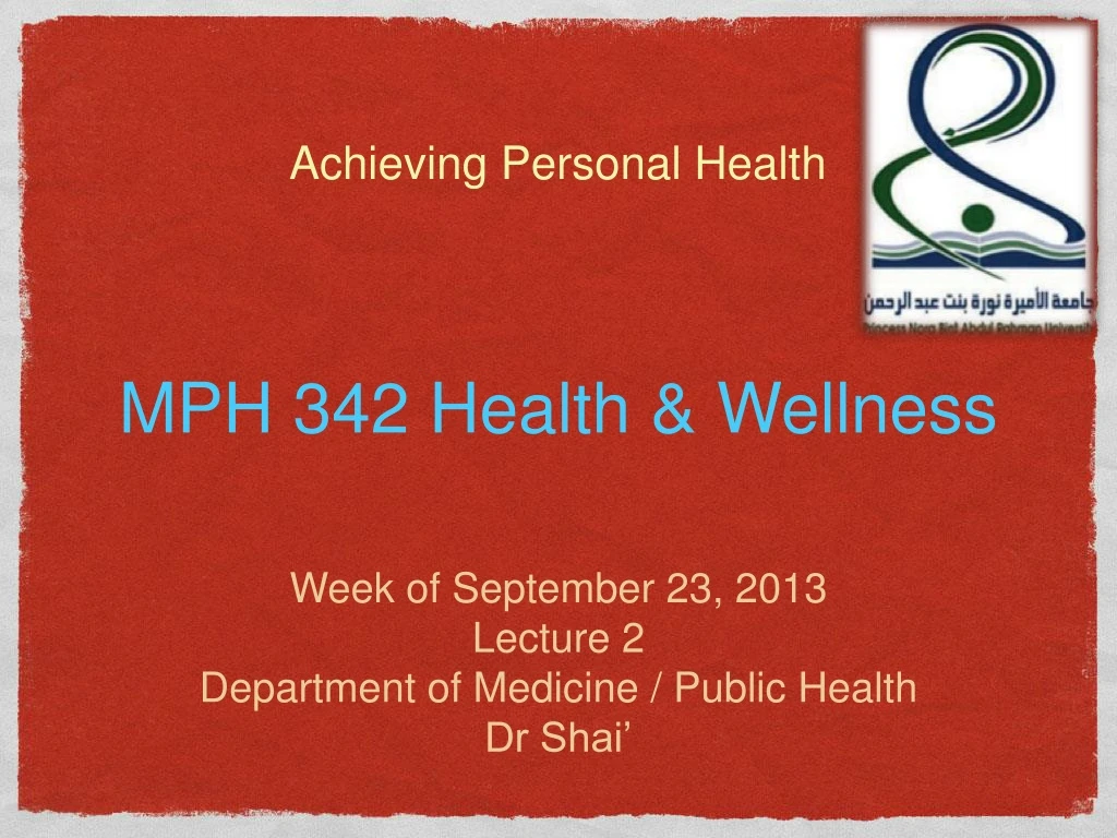 mph 342 health wellness