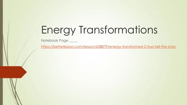 Energy Transformations