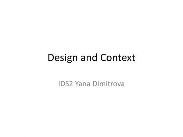 Design and Context