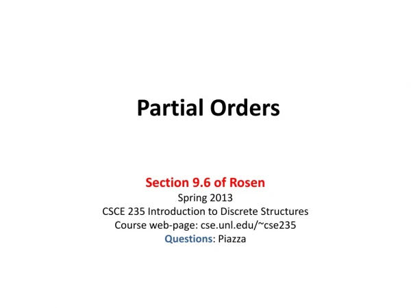 Partial Orders