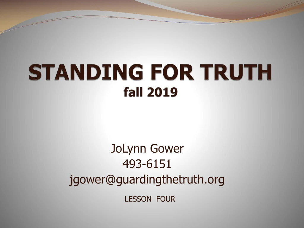 standing for truth fall 2019