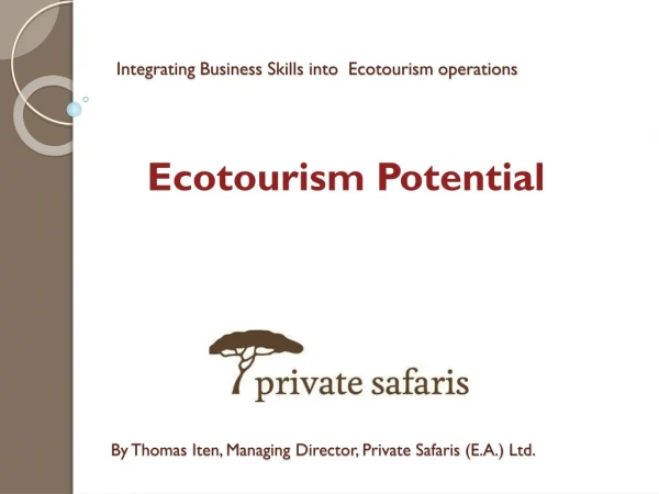 Integrating Business Skills into Ecotourism operations