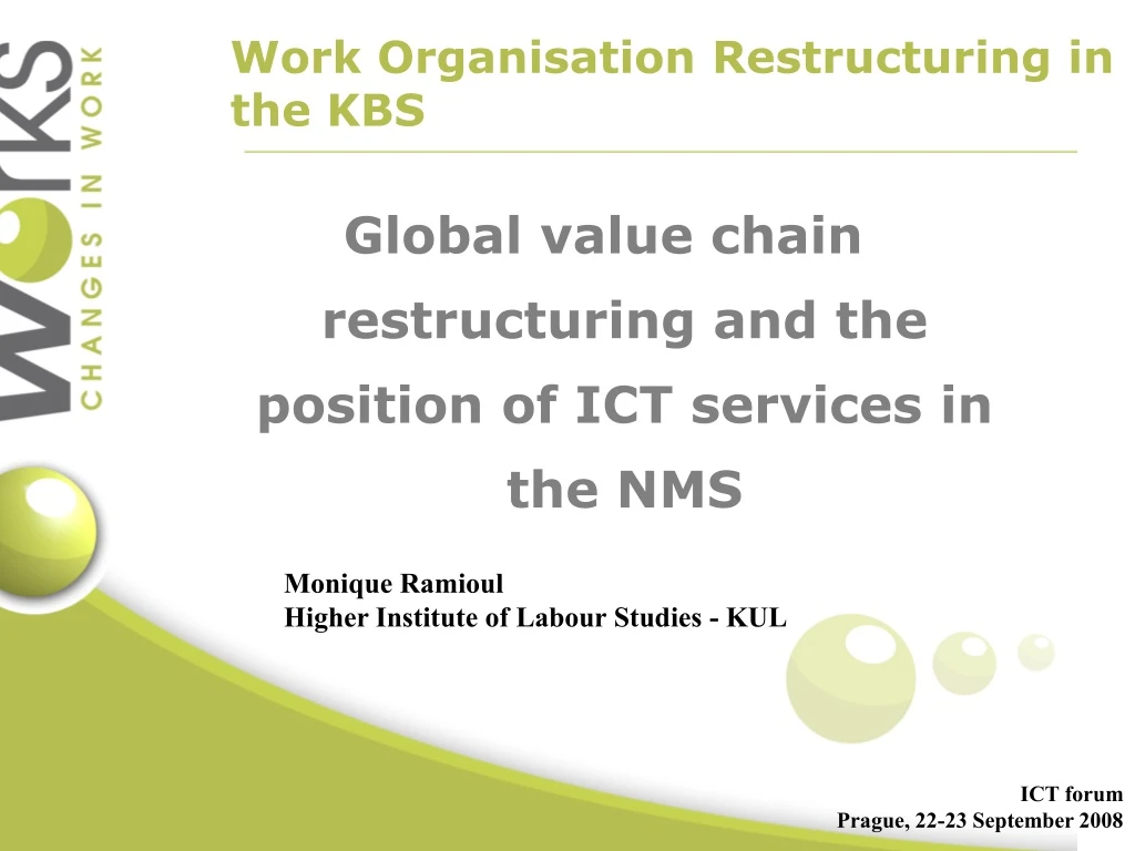 global value chain restructuring and the position