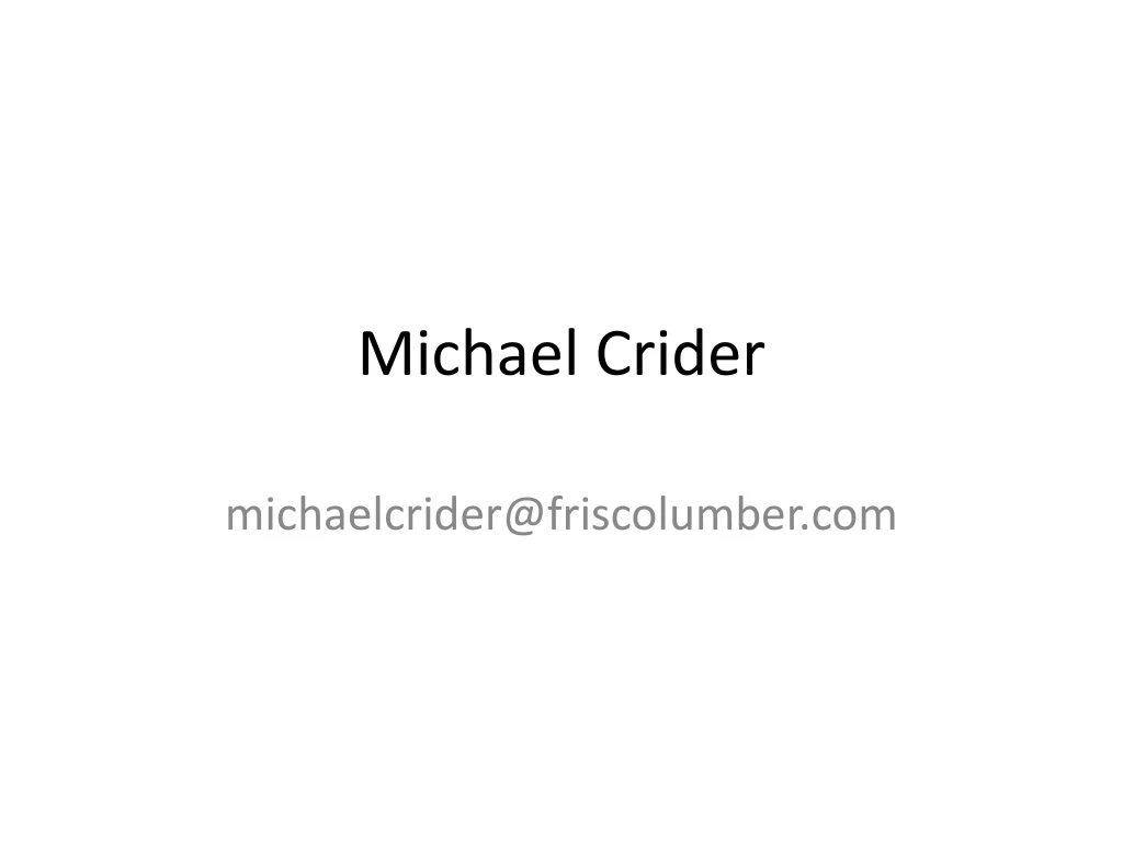 michael crider