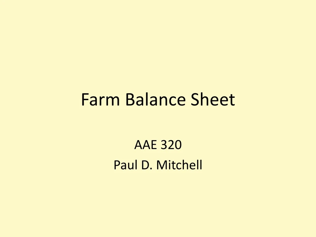 farm balance sheet