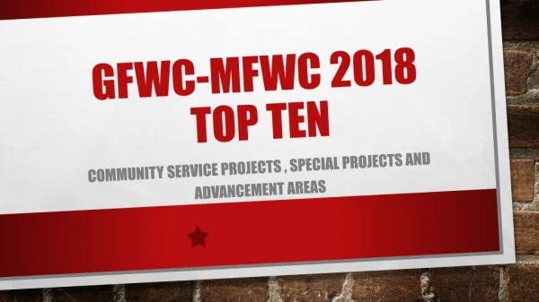Gfwc -MFWC 2018 TOP TEN